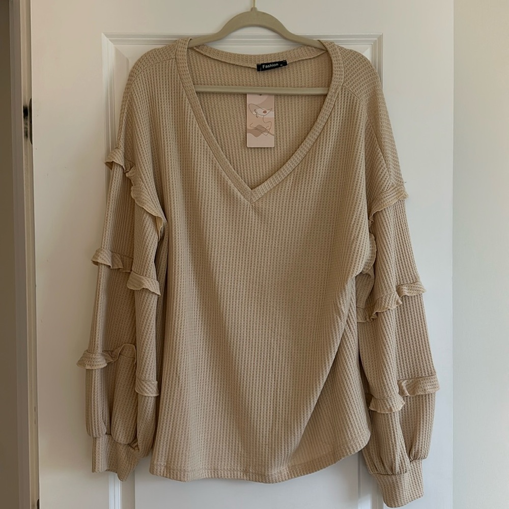 NWT waffle knit top